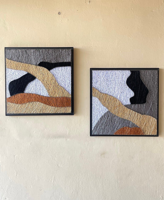 Abstract String Art Pair