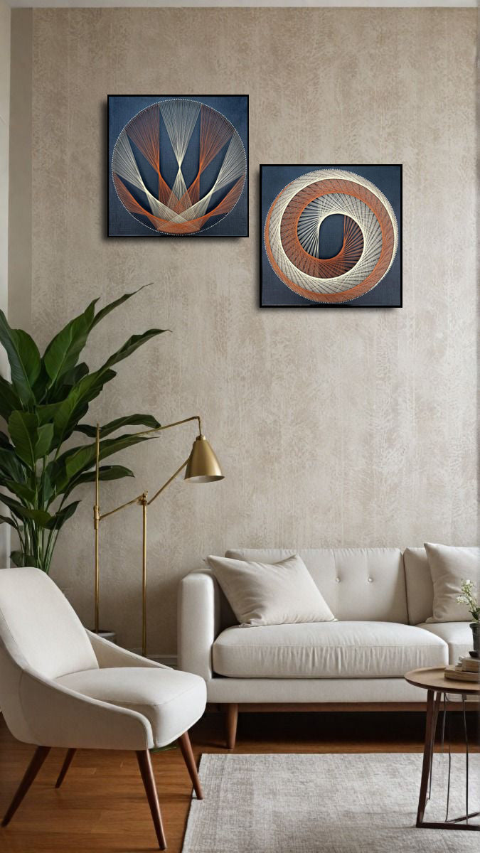 Brown And White String Art