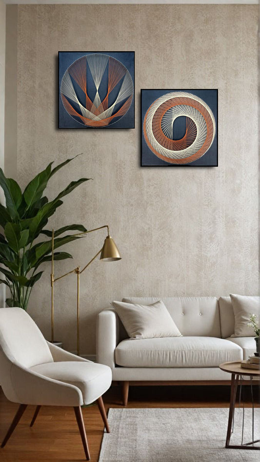 Brown And White String Art