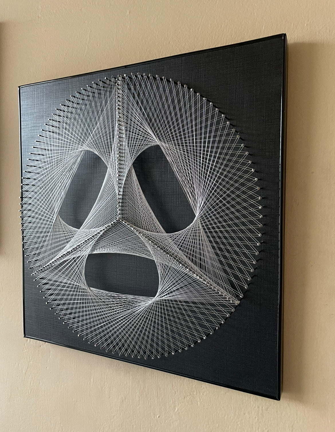 Silver Hand Made String Art pair
