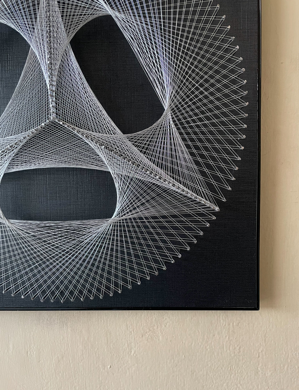 Silver Hand Made String Art pair