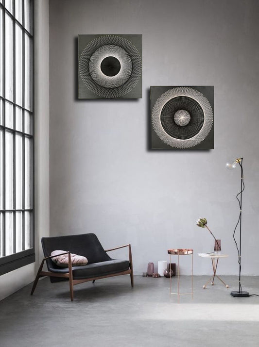 String Art tri-circle Pair