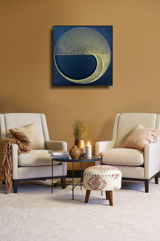Golden half moon string art